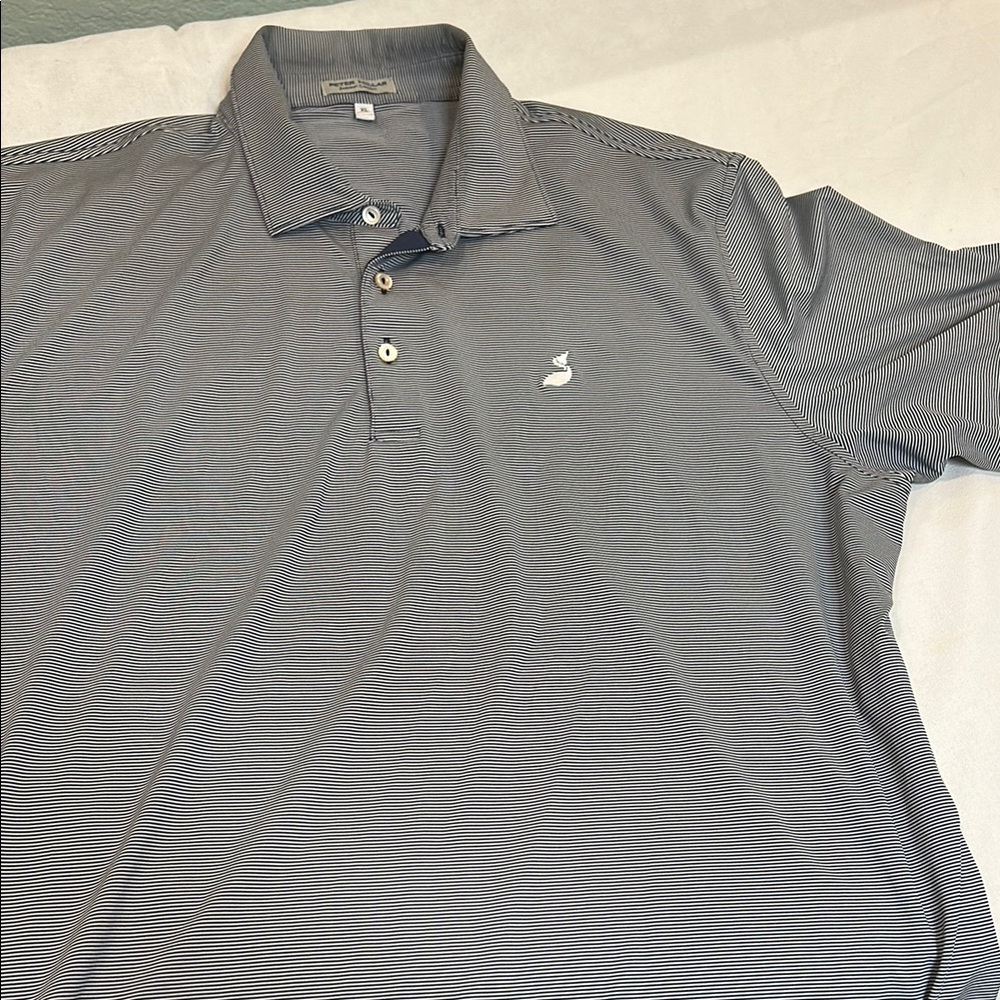 Peter Millar Gray Striped Polo Shirt